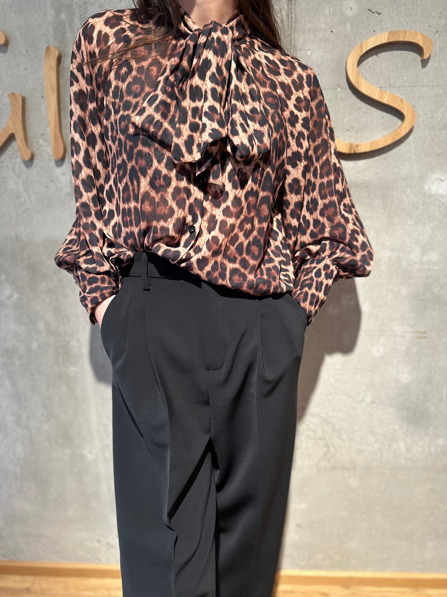 Leo-Bluse "Leona" SchwarzBraunBeige