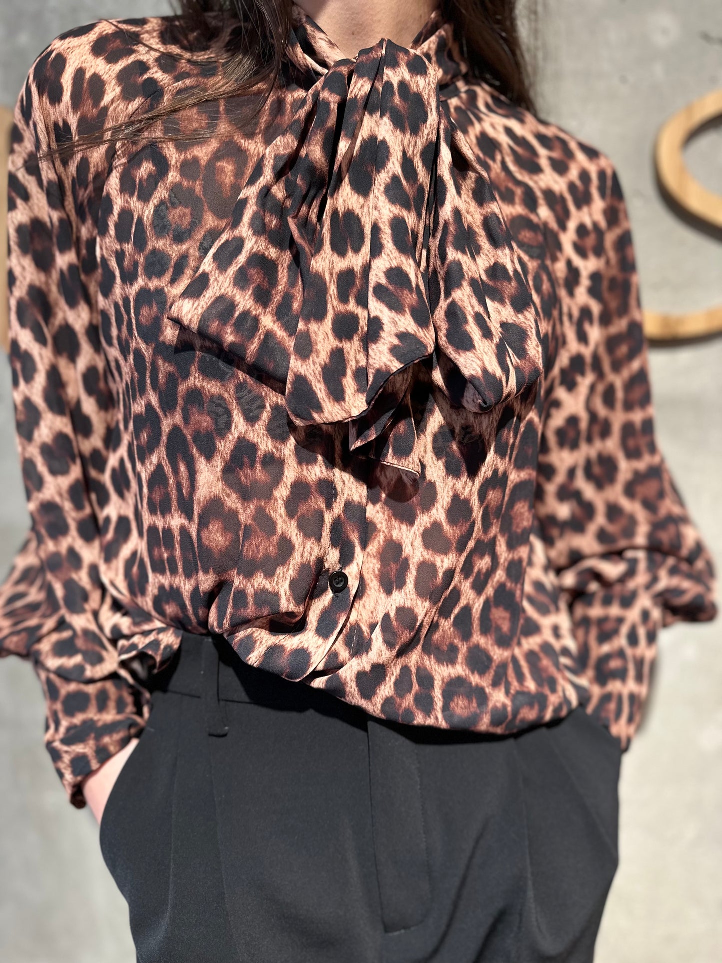 Leo-Bluse "Leona" SchwarzBraunBeige