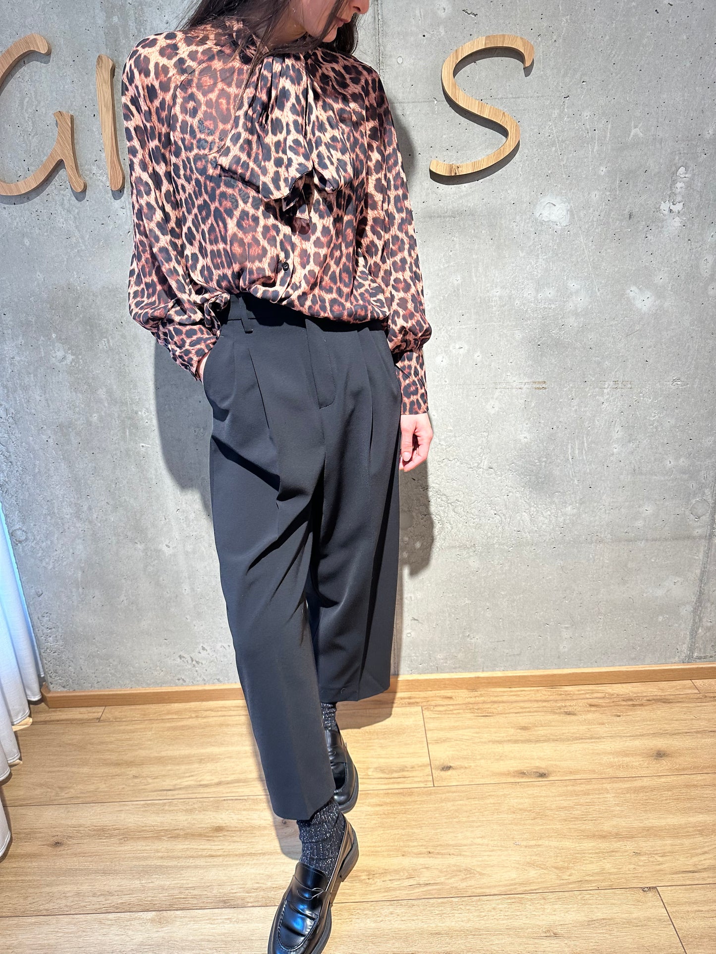 Leo-Bluse "Leona" SchwarzBraunBeige