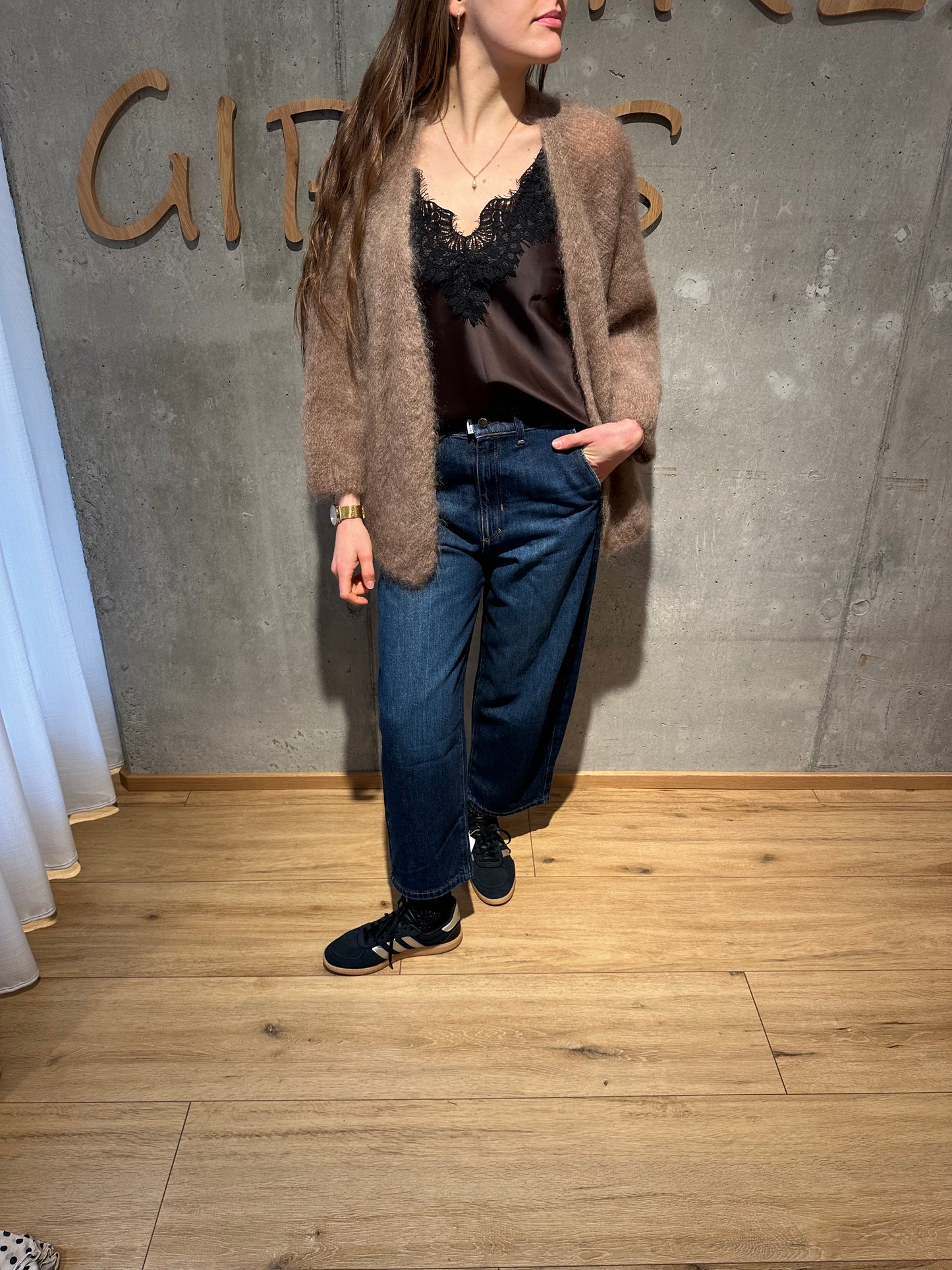 Top "Tandy Satinoptik mit Spitze" - Versch. Farben