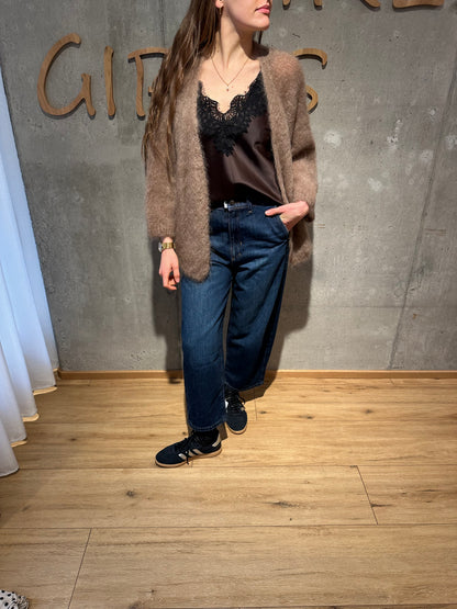 Top "Tandy Satinoptik mit Spitze" - Versch. Farben