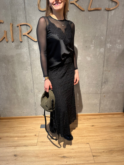 Top "Tandy Satinoptik mit Spitze" - Versch. Farben