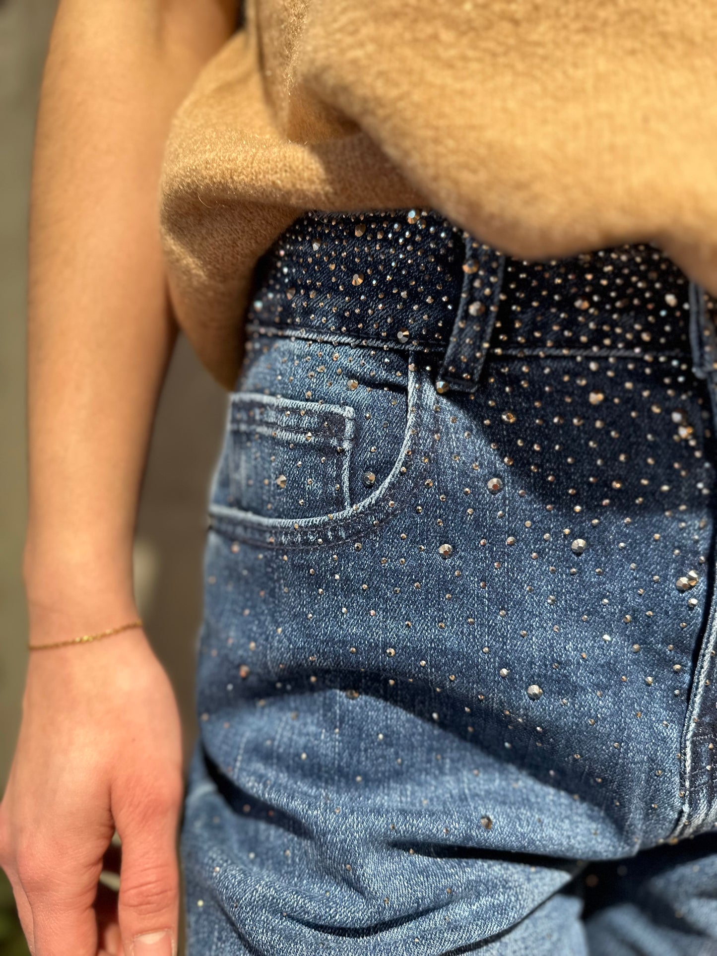 Jeans "Jolly mit Glitzersteinen" - Versch. Farben