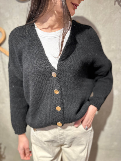 Strickjacke "Sonja mit Goldknöpfen" - Versch. Farben