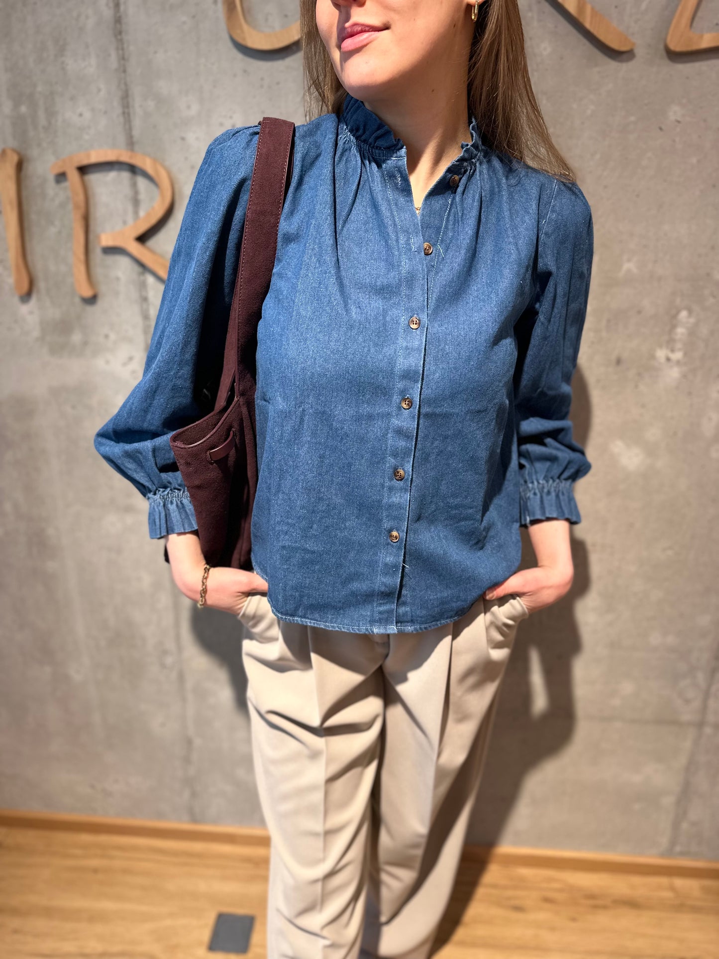 Bluse "Berenike denim" Dunkelblau