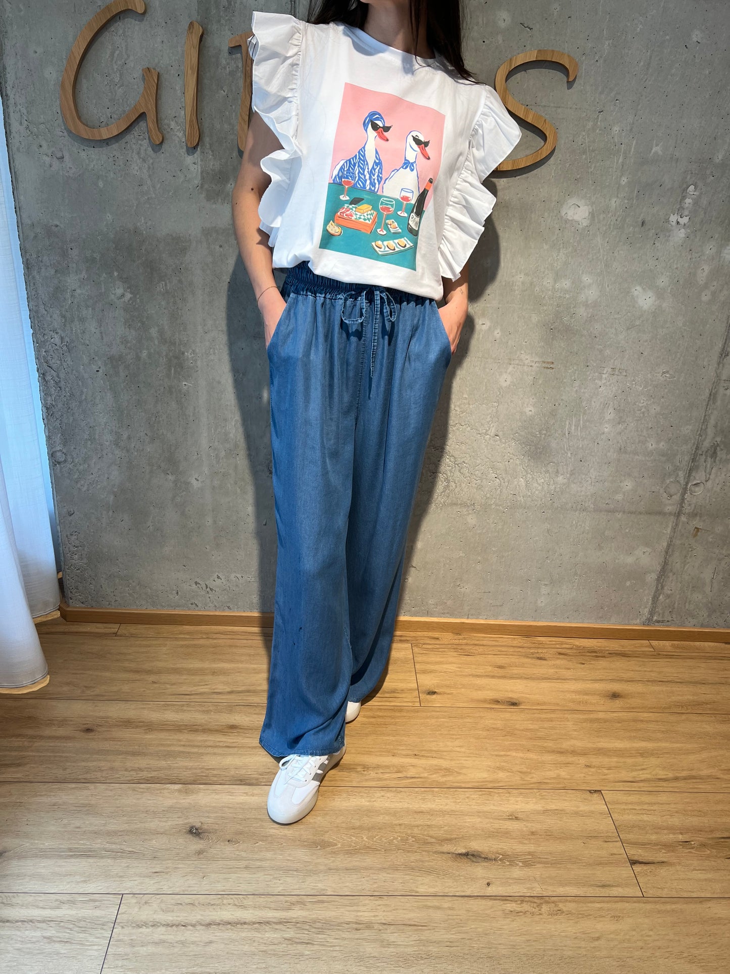 Hose "Helene mit Gummizug" darkDenim
