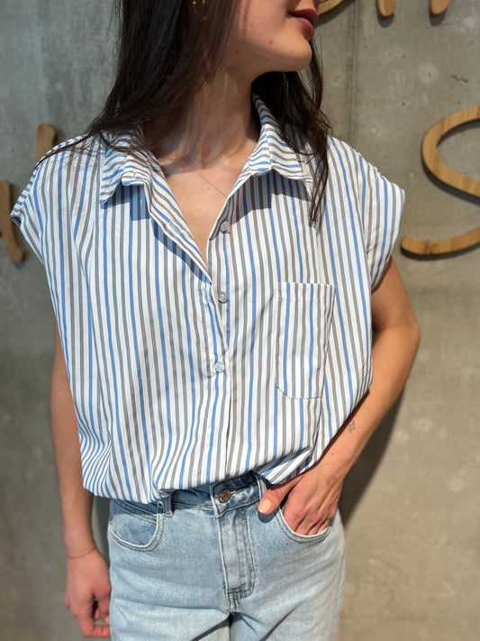 Bluse "Burga gestreift" WeißBlauGold