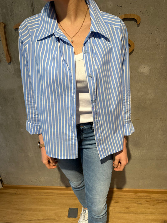 Bluse "Benita gestreift" HimmelblauWeiß