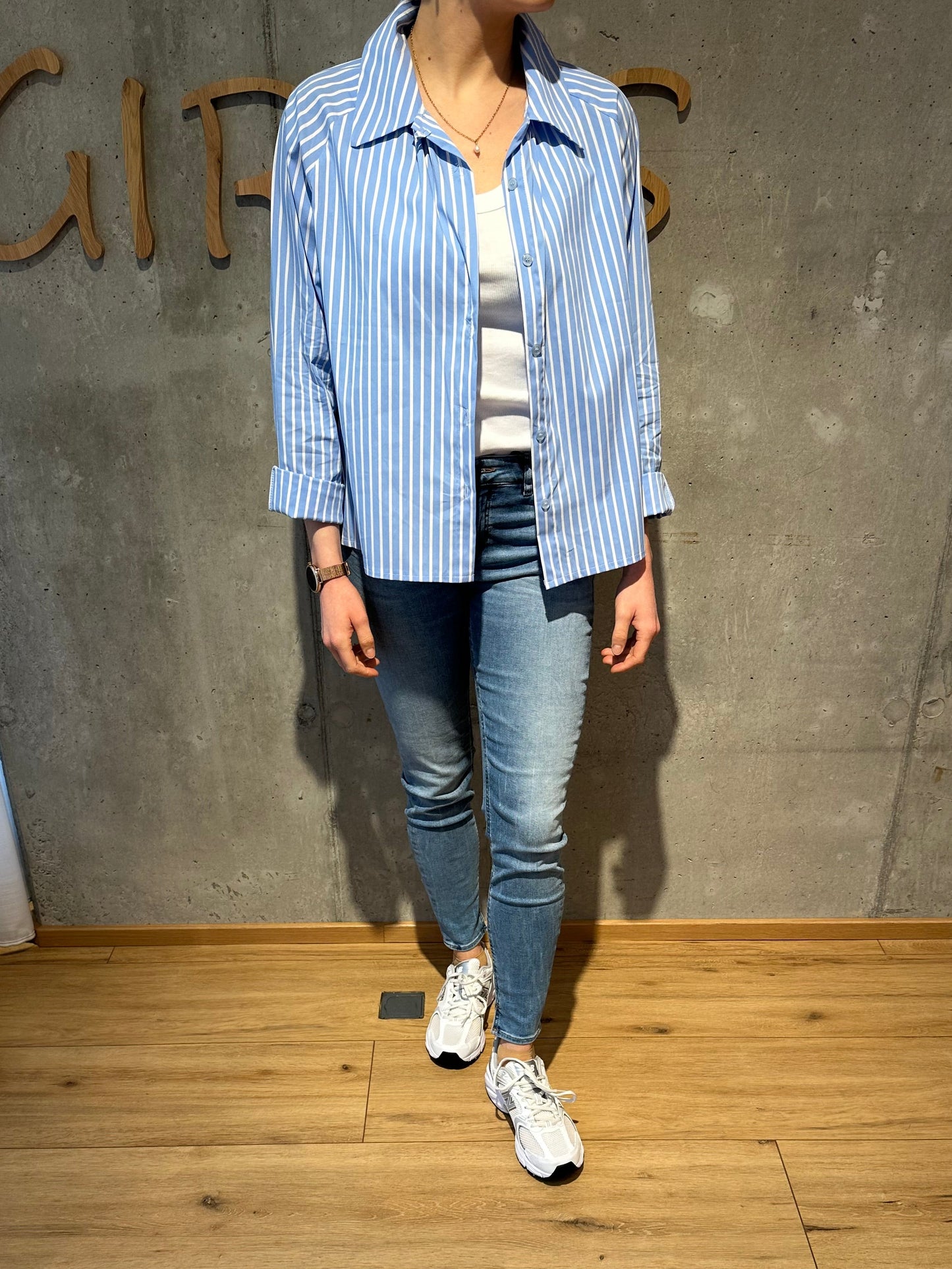 Bluse "Benita gestreift" HimmelblauWeiß