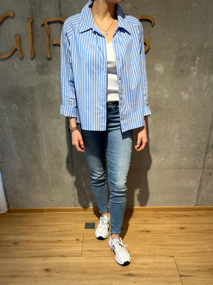Bluse "Benita gestreift" HimmelblauWeiß