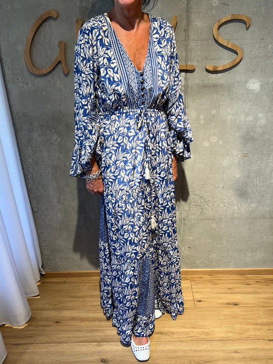 Kleid "Kara" Royalblau Weiß