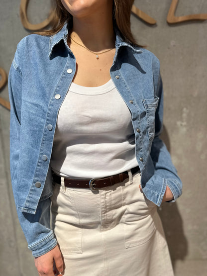 Jeanshemd "Jordan kurz" Hellblau