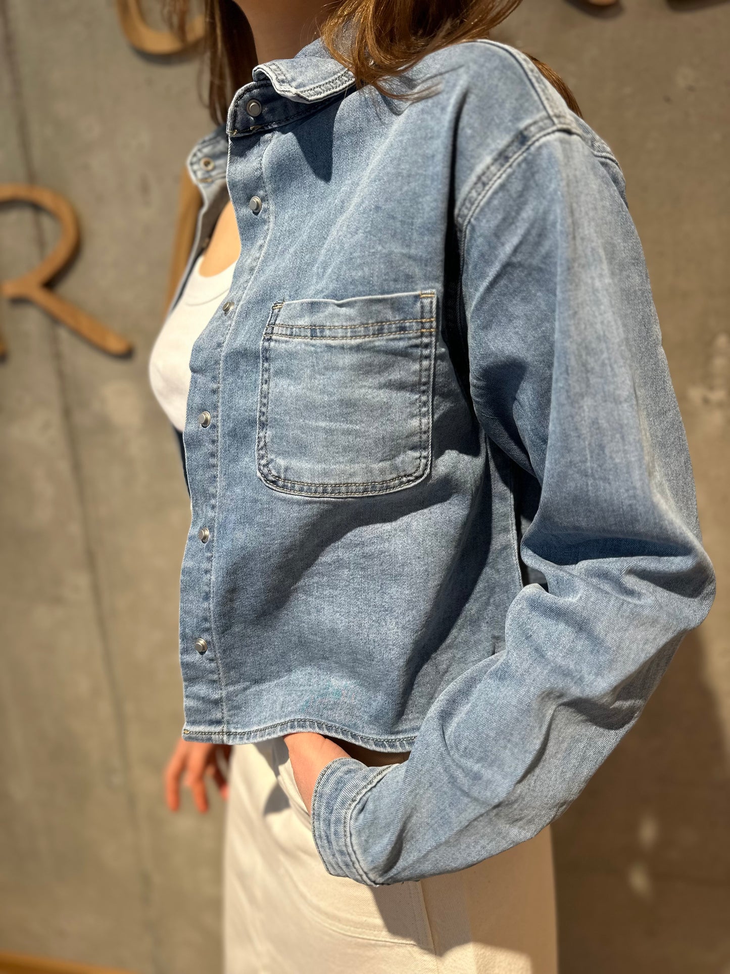 Jeanshemd "Jordan kurz" Hellblau