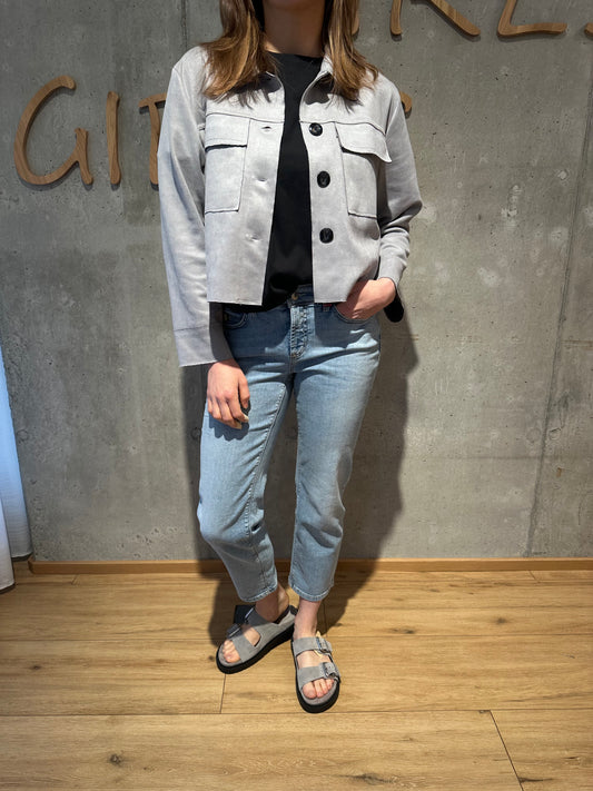 Jeans "Piper Short" Contrast Bleach