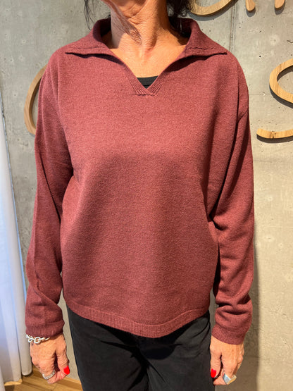 MG-Pulli "Mika mit Kragen & V-Neck" - Versch. Farben