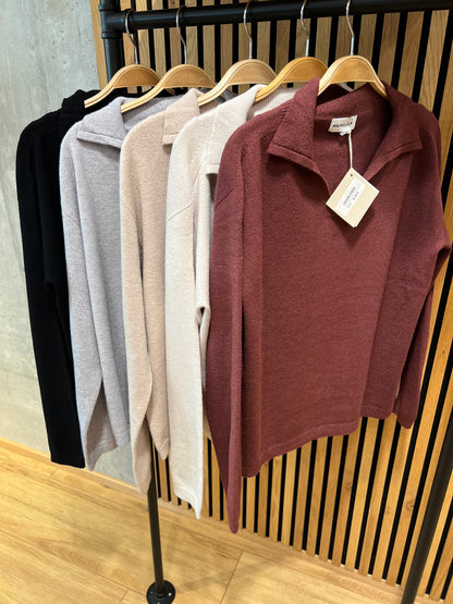 MG-Pulli "Mika mit Kragen & V-Neck" - Versch. Farben