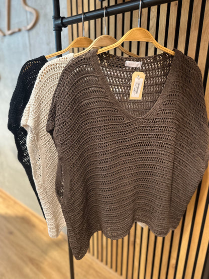 Häkelshirt "Halsey V-Neck" - Versch. Farben