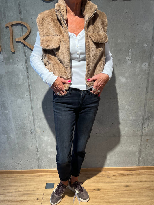 Fellweste "Wilma kurz mit Taschen" - Versch. Farben