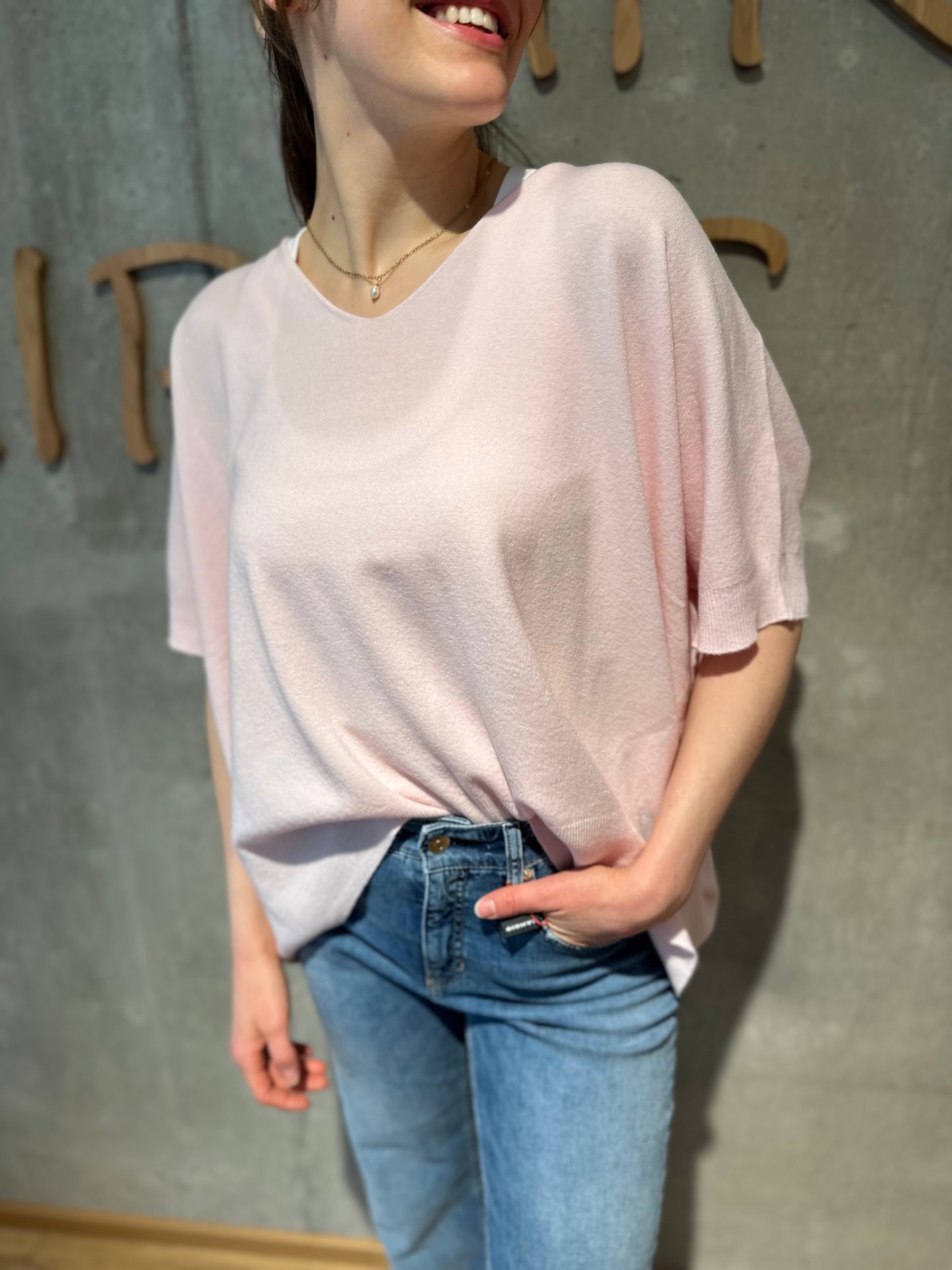 MG-Pulli "Mirabel V-Neck 1/2 arm" - Versch. Farben