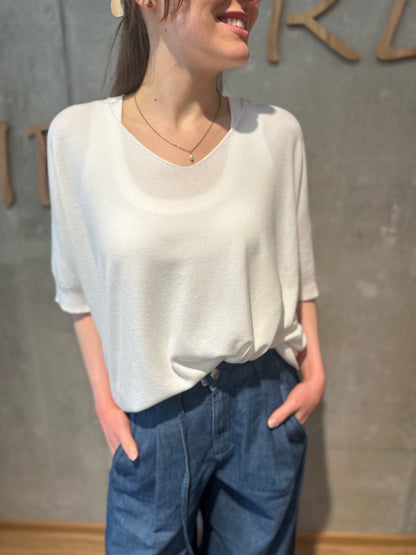 MG-Pulli "Mirabel V-Neck 1/2 arm" - Versch. Farben