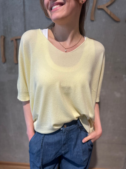 MG-Pulli "Mirabel V-Neck 1/2 arm" - Versch. Farben