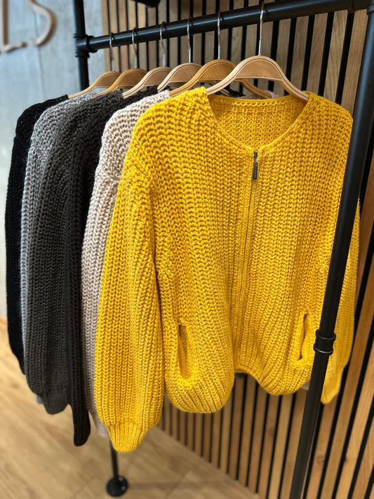 Zip-Strickjacke "Zelda" - Versch. Farben