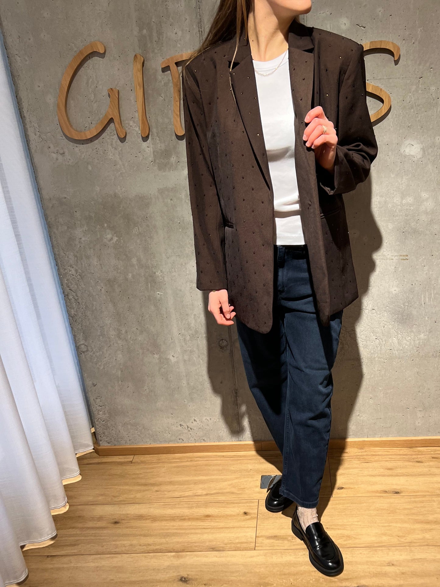 Blazer "Babette mit Glitzersteinen" Schokobraun