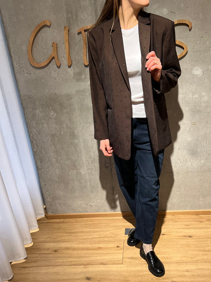 Blazer "Babette mit Glitzersteinen" Schokobraun