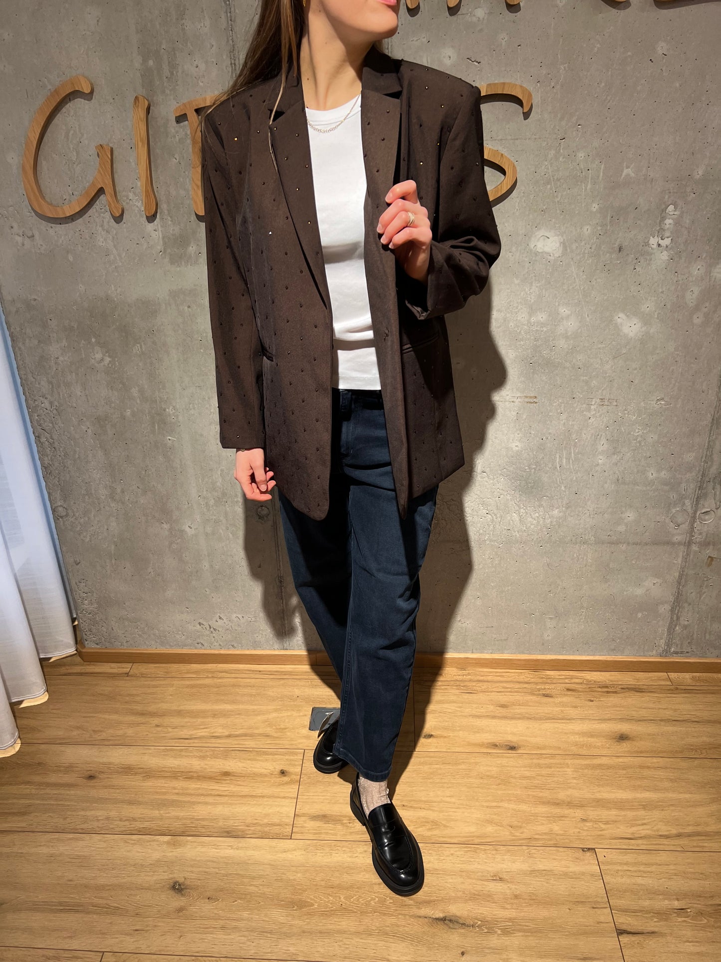 Blazer "Babette mit Glitzersteinen" Schokobraun