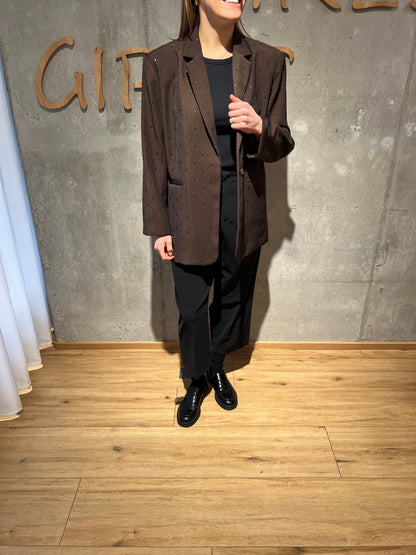 Blazer "Babette mit Glitzersteinen" Schokobraun