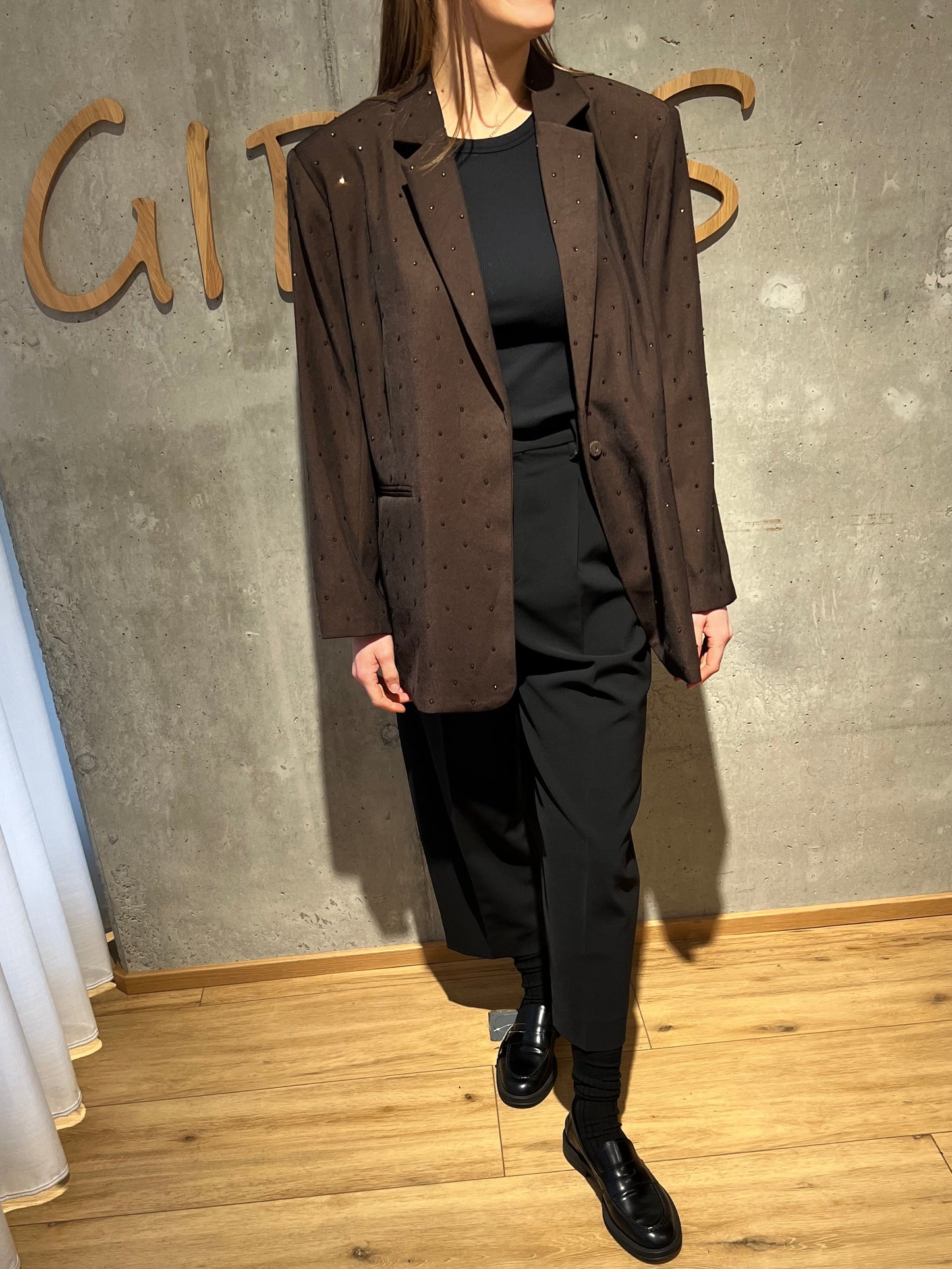Blazer "Babette mit Glitzersteinen" Schokobraun
