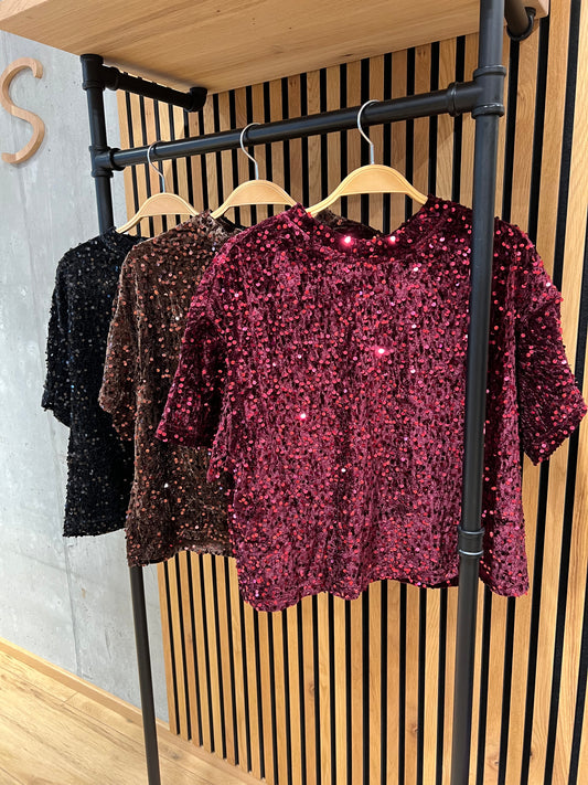 Shirt "Sheila Pailletten" - Versch. Farben