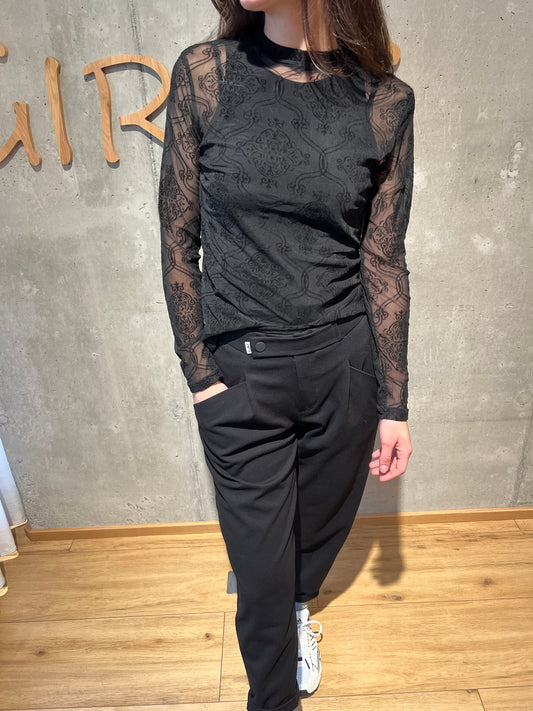 Spitzenshirt "Shanice Ornament" schwarz