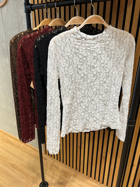 Spitzenshirt "Simmy Stehkragen" - Versch. Farben