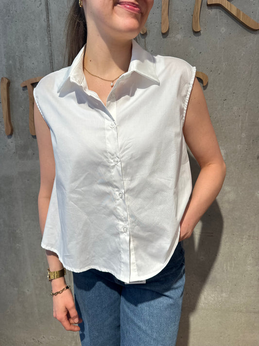 Bluse "Bärbel Ärmellos" Weiß